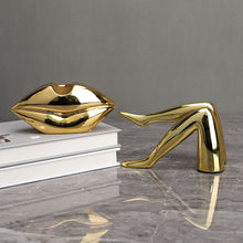 Load image into Gallery viewer, Golden Lip & Legs Art Statue