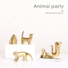 Load image into Gallery viewer, Golden Ceramic abstract Animal Figurines