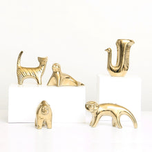 Load image into Gallery viewer, Golden Ceramic abstract Animal Figurines