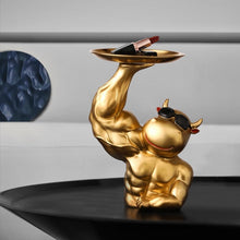 Load image into Gallery viewer, Muscular Cow Golden Tray