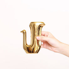 Load image into Gallery viewer, Golden Ceramic abstract Animal Figurines