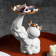Load image into Gallery viewer, Muscular Cow Golden Tray