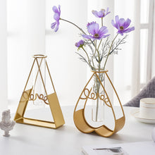 Load image into Gallery viewer, Golden Hydroponic Plant Vase