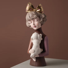 Load image into Gallery viewer, Puppy, Kitten & Girl Statues