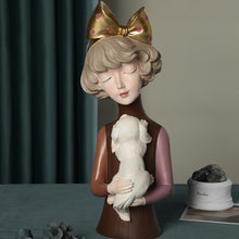 Load image into Gallery viewer, Puppy, Kitten & Girl Statues