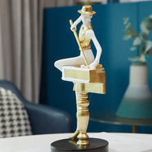 Load image into Gallery viewer, Abstract Golden Snooker Player Figurines