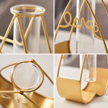 Load image into Gallery viewer, Golden Hydroponic Plant Vase