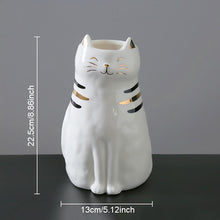 Load image into Gallery viewer, Ceramic Cat Vase Decor