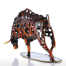 Load image into Gallery viewer, Metal Raging Wildlife Sculpture