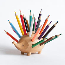 Load image into Gallery viewer, Wooden Hedgehog Pen Holder