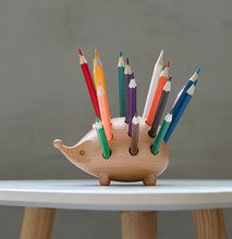 Load image into Gallery viewer, Wooden Hedgehog Pen Holder