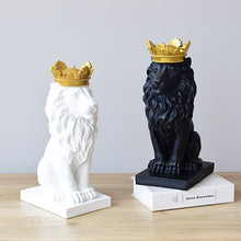 Load image into Gallery viewer, Golden Crowned Lion Sculpture