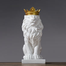 Load image into Gallery viewer, Golden Crowned Lion Sculpture