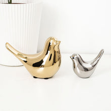 Load image into Gallery viewer, Silver Ceramic Bird Figurines