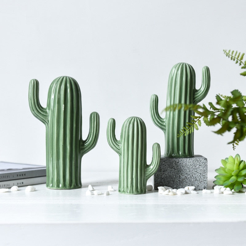Ceramic Green Cactus Decor – Arte Attic