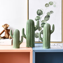 Load image into Gallery viewer, Ceramic Green Cactus Decor