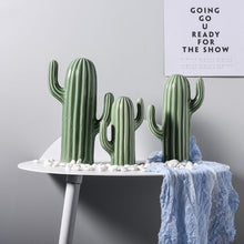 Load image into Gallery viewer, Ceramic Green Cactus Decor