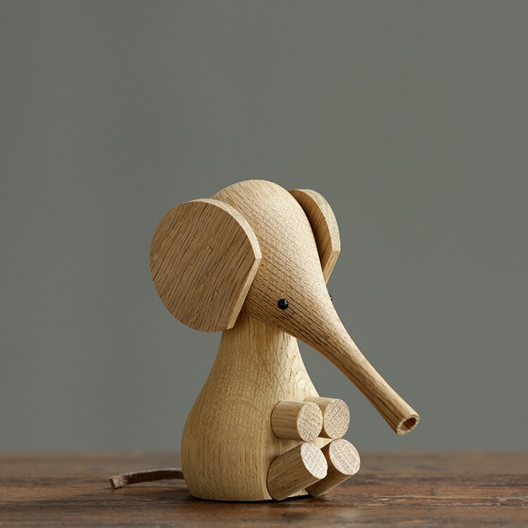 Wooden Elephant Figurine
