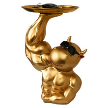 Load image into Gallery viewer, Muscular Cow Golden Tray