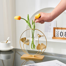 Load image into Gallery viewer, Golden Glass Tube Vase