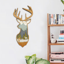 Load image into Gallery viewer, Wooden Deer and Elk Wall Decor