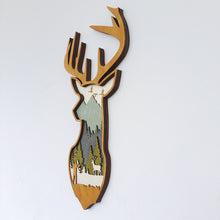 Load image into Gallery viewer, Wooden Deer and Elk Wall Decor