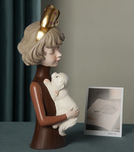 Load image into Gallery viewer, Puppy, Kitten & Girl Statues