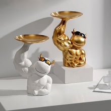 Load image into Gallery viewer, Muscular Cow Golden Tray