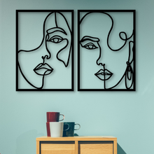 Load image into Gallery viewer, Wooden Woman Face Silhouette Wall Art
