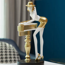 Load image into Gallery viewer, Abstract Golden Snooker Player Figurines