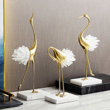 Load image into Gallery viewer, Crystal Crane Sculpture Decor