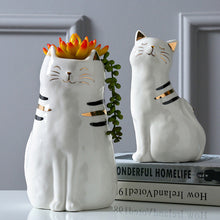 Load image into Gallery viewer, Ceramic Cat Vase Decor