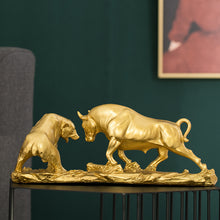 Load image into Gallery viewer, Golden Bull & Bear Statues