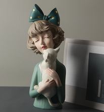Load image into Gallery viewer, Pet Lover Girl Sculpture