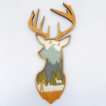 Load image into Gallery viewer, Wooden Deer and Elk Wall Decor