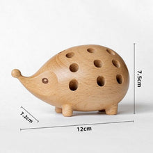 Load image into Gallery viewer, Wooden Hedgehog Pen Holder