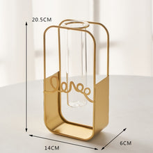 Load image into Gallery viewer, Golden Hydroponic Plant Vase