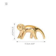 Load image into Gallery viewer, Golden Ceramic abstract Animal Figurines