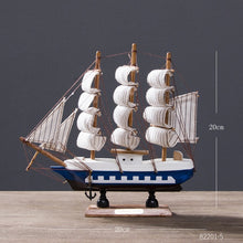 Load image into Gallery viewer, Retro Wooden Handmade Sailboat Miniature