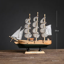 Load image into Gallery viewer, Retro Wooden Handmade Sailboat Miniature