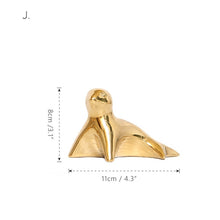 Load image into Gallery viewer, Golden Ceramic abstract Animal Figurines