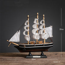 Load image into Gallery viewer, Retro Wooden Handmade Sailboat Miniature