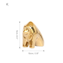 Load image into Gallery viewer, Golden Ceramic abstract Animal Figurines