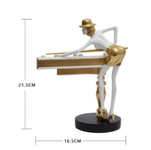 Load image into Gallery viewer, Abstract Golden Snooker Player Figurines