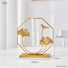 Load image into Gallery viewer, Golden Glass Tube Vase