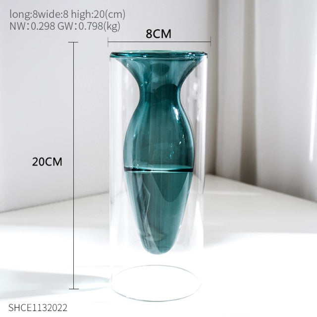 Nordic Dual Color Transparent Vase