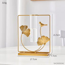 Load image into Gallery viewer, Golden Glass Tube Vase