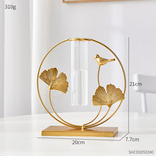 Load image into Gallery viewer, Golden Glass Tube Vase
