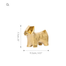 Load image into Gallery viewer, Golden Ceramic abstract Animal Figurines