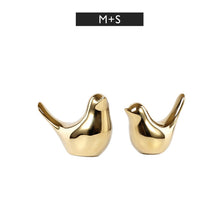 Load image into Gallery viewer, Silver Ceramic Bird Figurines